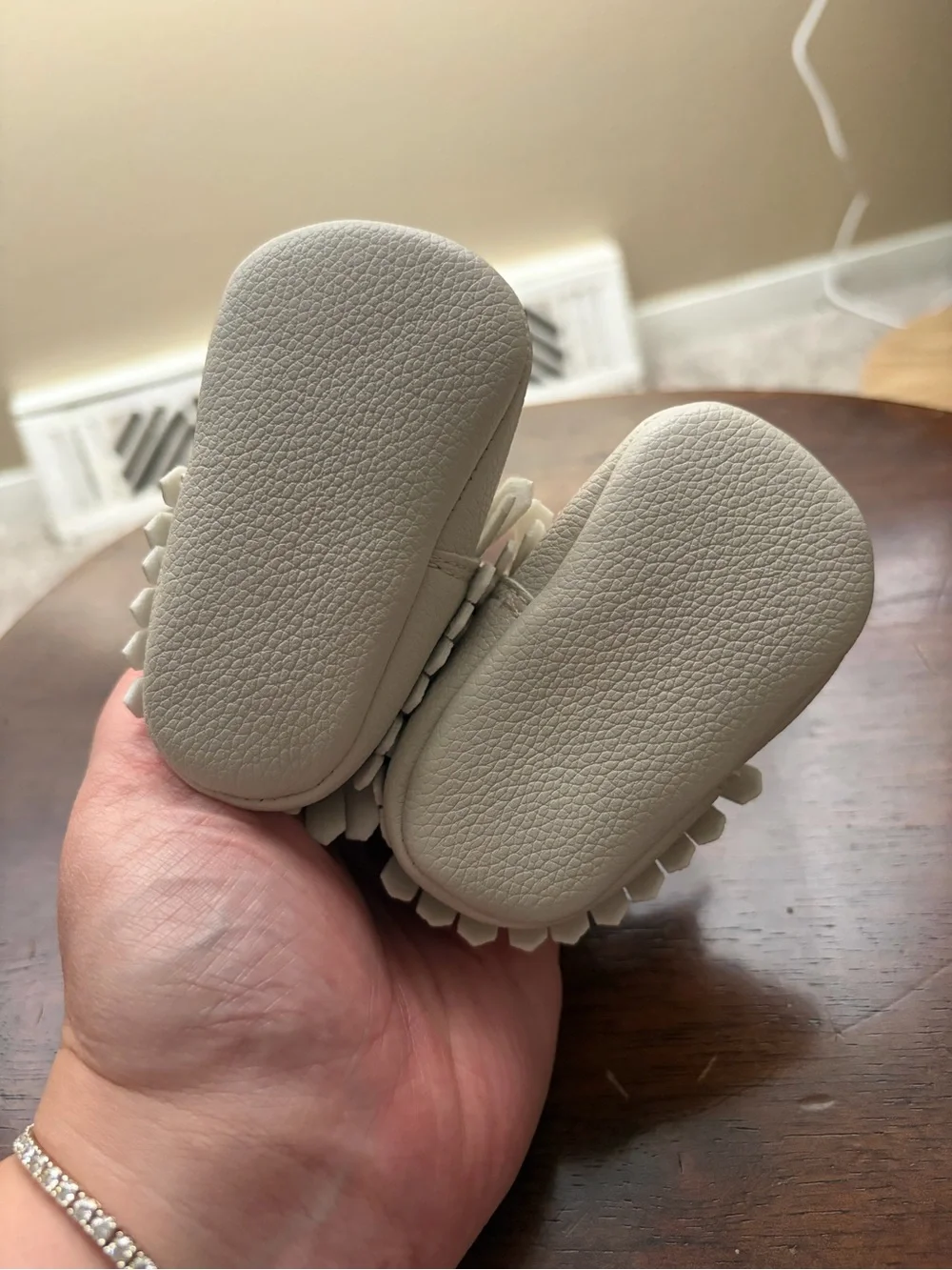 Soft Fringe Moccasins for Kids - Cream